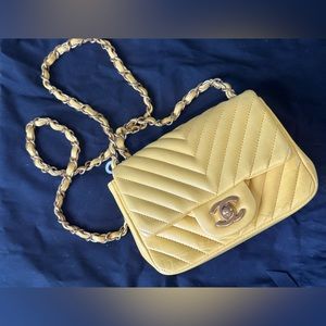 Chanel mini square yellow gold hardware